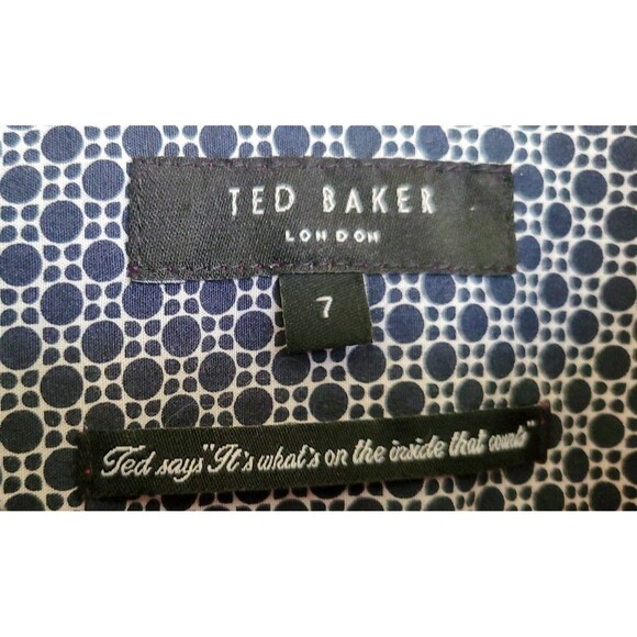 Ted Baker Men's Purple Dress Shirt Size 7 100% Cotton Lithuania Pre-Owned - Picture 4 of 8